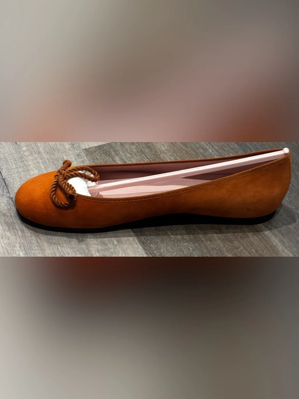 NIB Pretty Ballerinas Rosario Suede Ballerina Flats Orange/burnt Oxide Size 12
